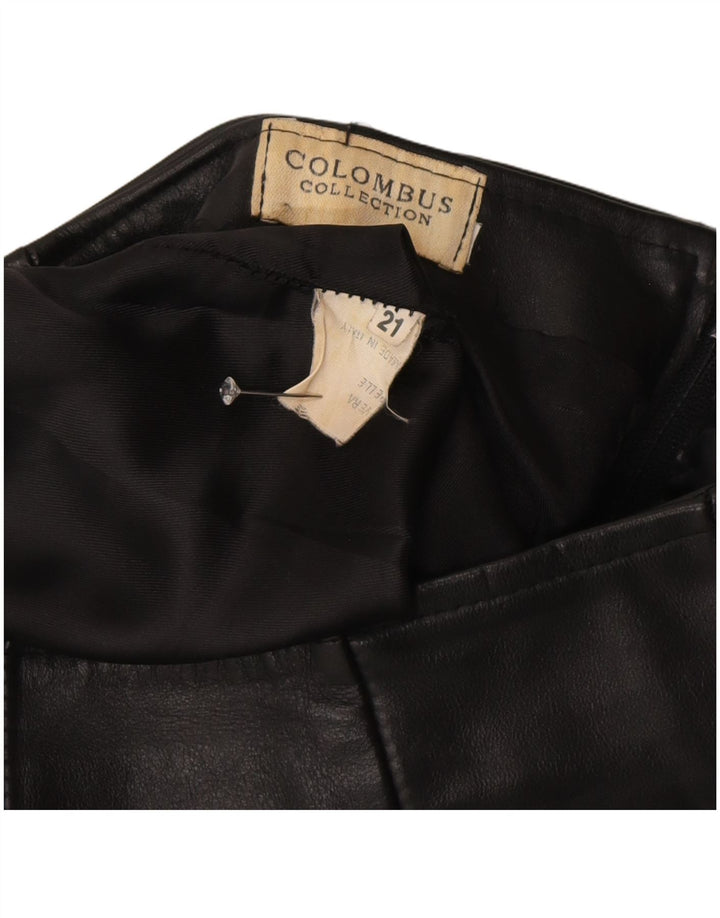 COLOMBUS Jupe en Cuir Femme W26 Petit Cuir Noir
