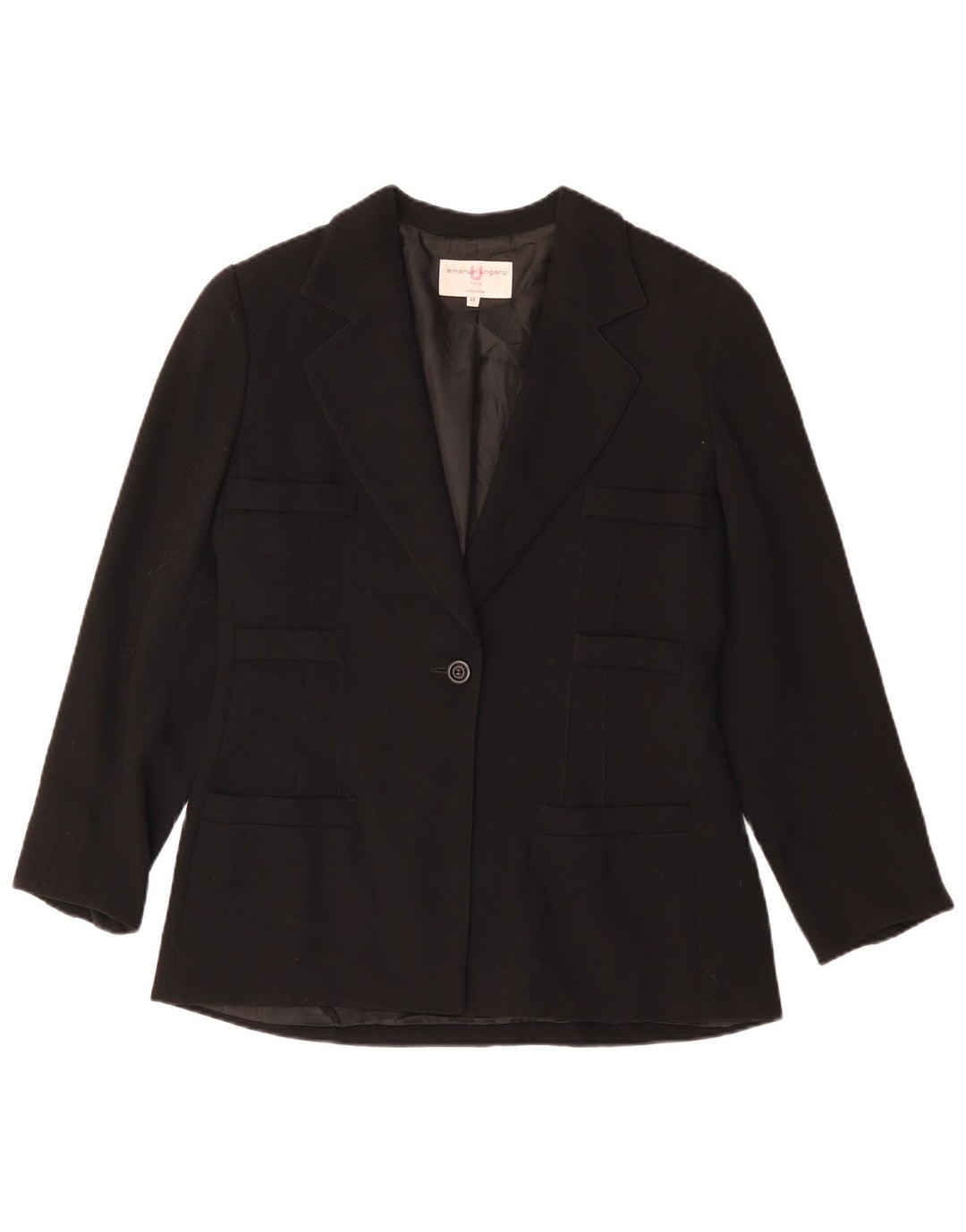 Emanuel Ungaro Veste Blazer 1 Bouton Femme IT 48 XL Noir