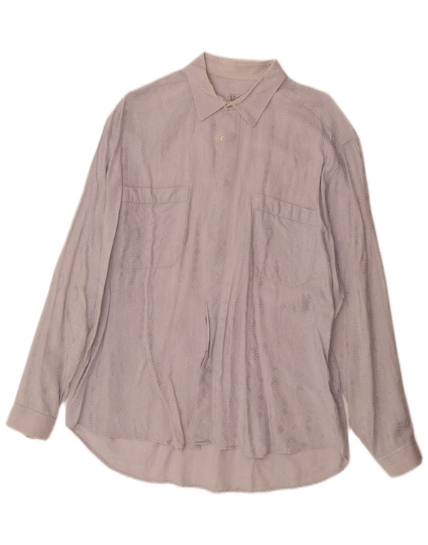 Chemise homme vintage XL Coton Floral Violet