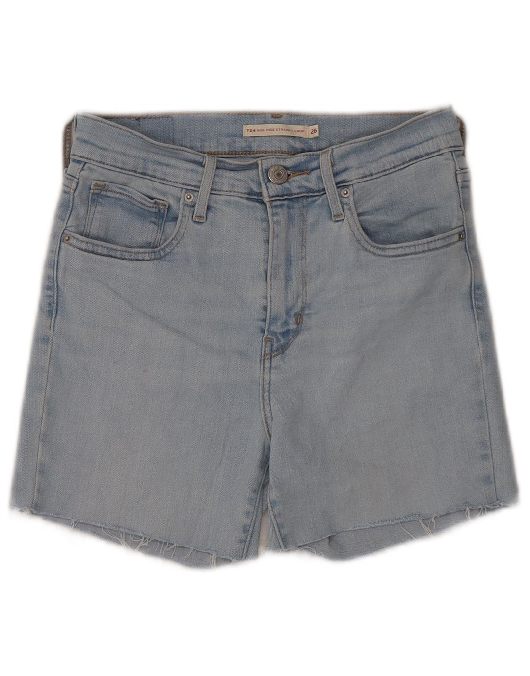 Levi's Short en Jean Taille Haute 724 Femme W26 Petit Bleu Coton