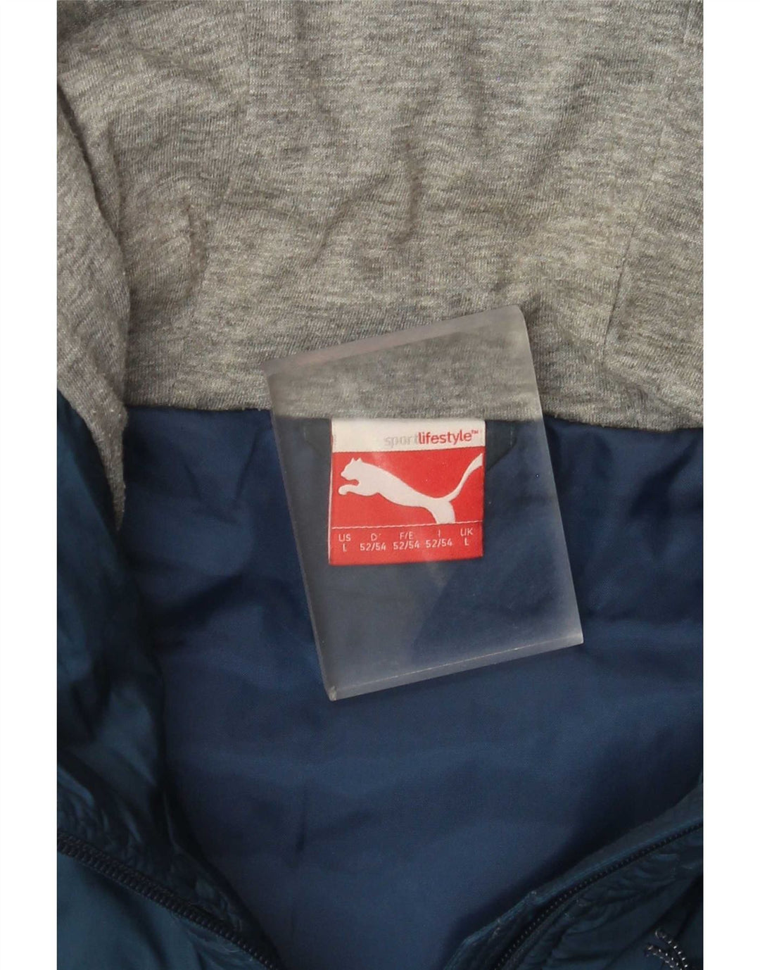 Puma Veste matelassée à capuche pour homme UK 40 Large Bleu marine