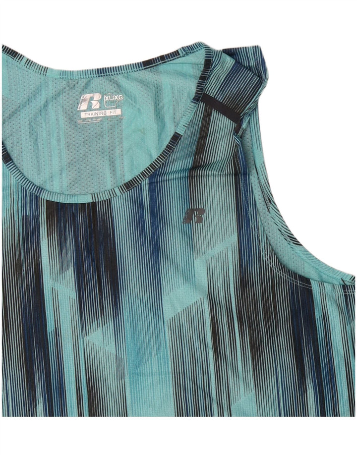 RUSSELL ATHLETIC Débardeur Homme XL Bleu Géométrique Polyester