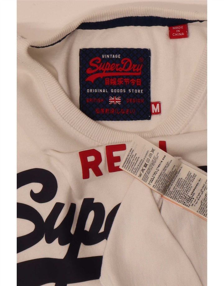 Superdry T-Shirt Regular Graphic Homme Blanc Moyen Coton