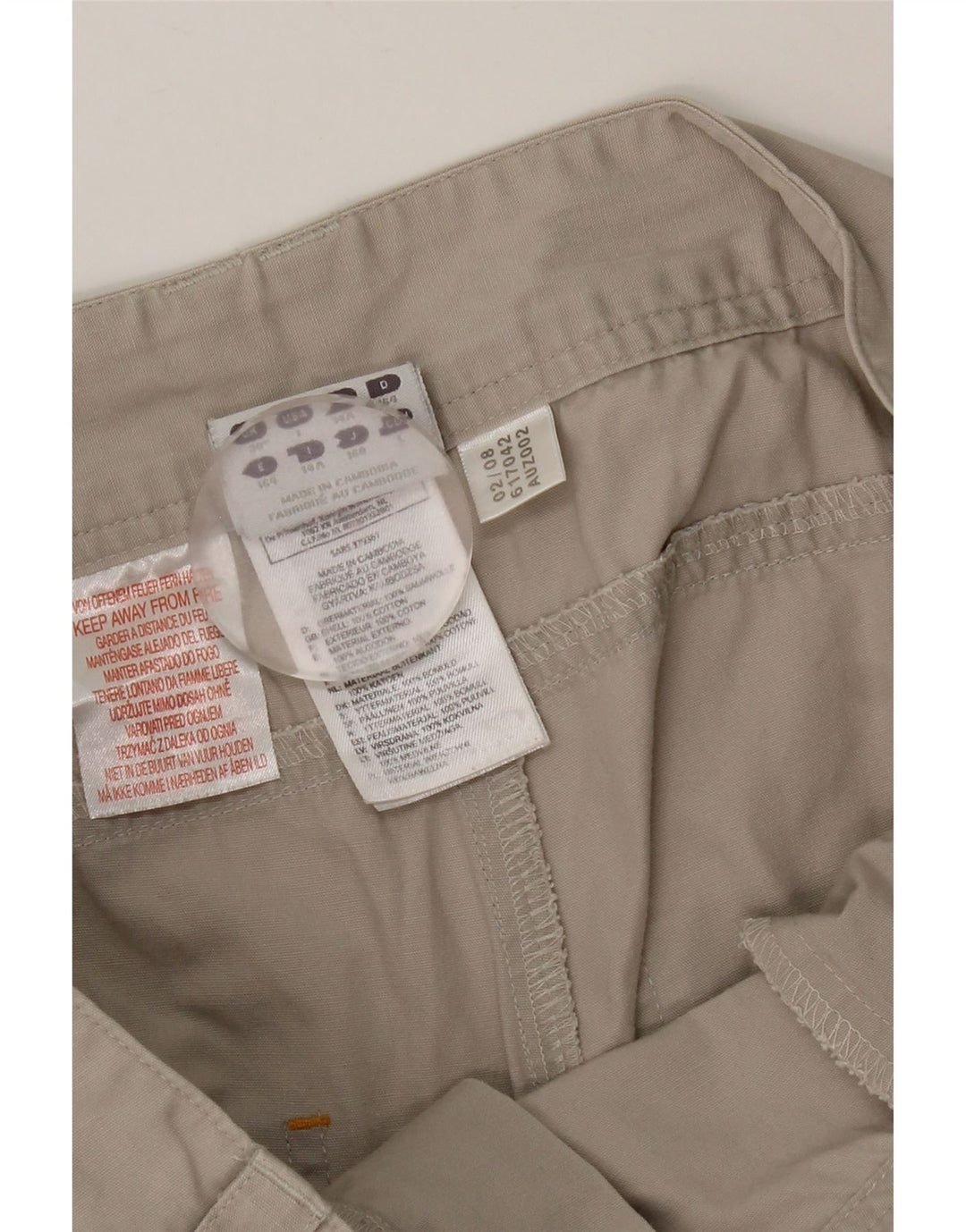 ADIDAS Short Cargo Garçon 13-14 ans W30 Gris Coton