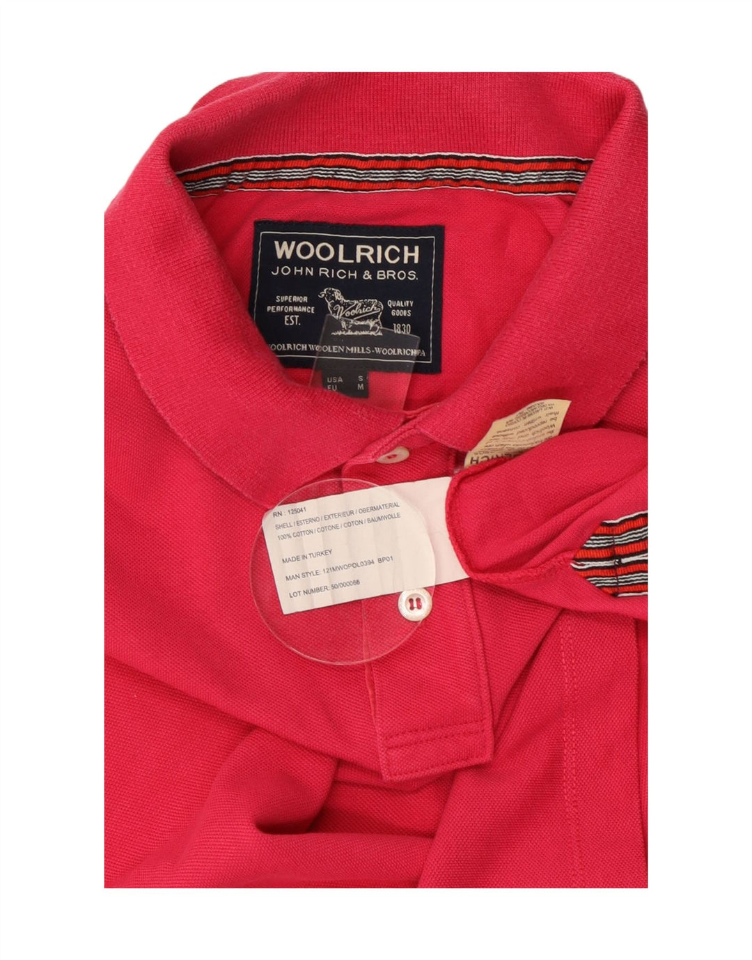 WOOLRICH Polo Homme Petit Rose Coton