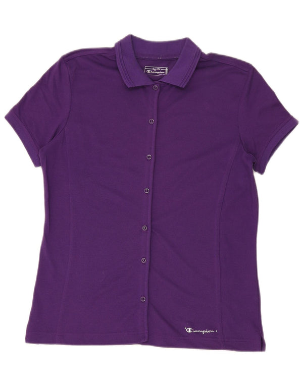 Champion Chemisier à manches courtes Easy Fit pour femme UK 16 Large Violet