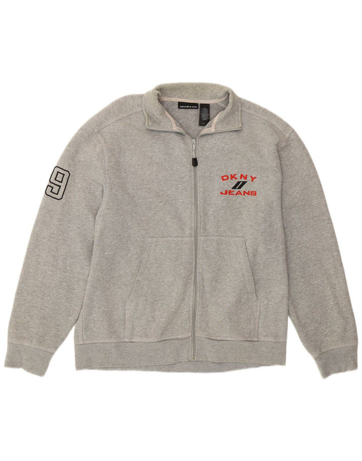 Dkny Veste de Survêtement Graphique Homme Gris Moyen Coton