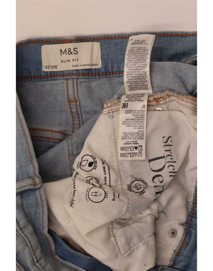Marks & Spencer Jean Slim Homme W32 L29 Bleu Coton