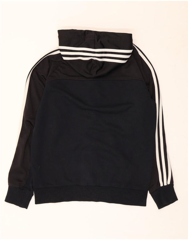 Adidas Pull à capuche zippé pour homme Petit coton color block bleu marine