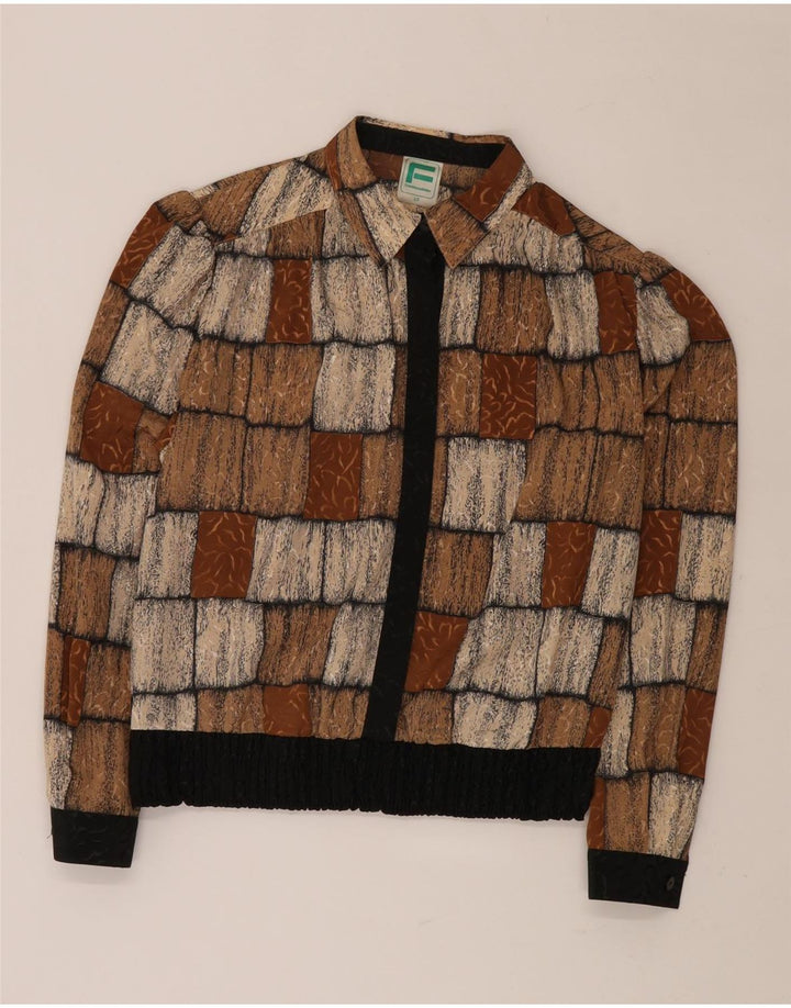 FRANKENWALDER Chemisier Femme EU 42 Grand Marron Patchwork Polyester