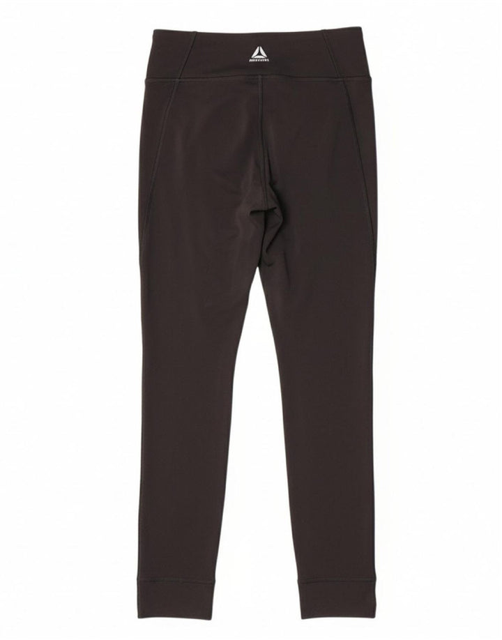 REEBOK Womens Graphic Leggings UK 4/6 XS Black