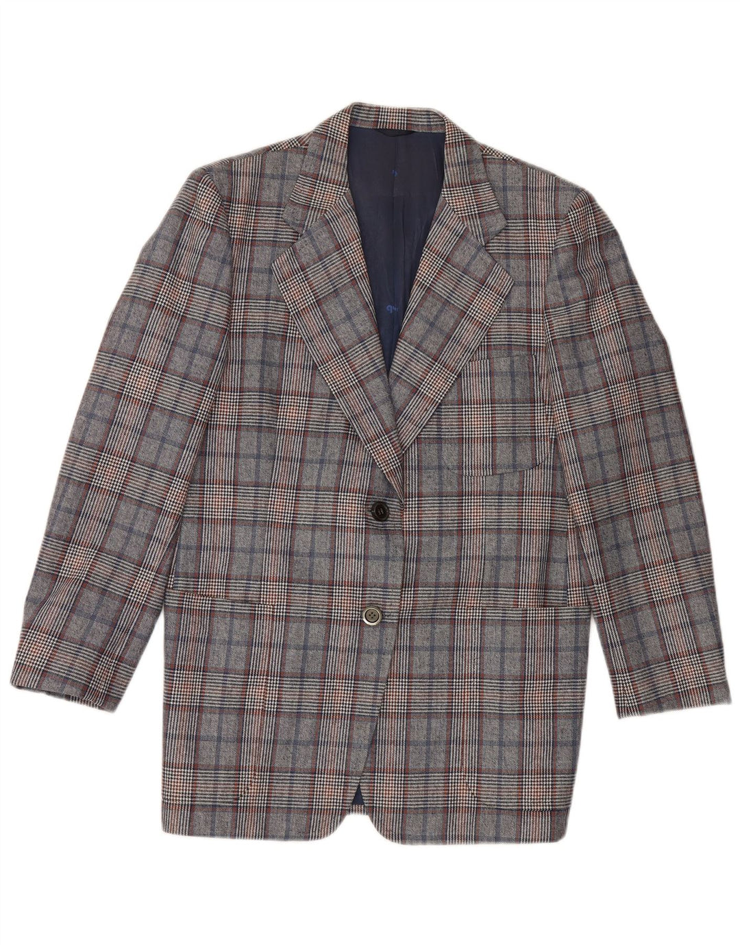 Quantas Veste blazer longue pour femme UK 14 Bleu moyen pied-de-poule