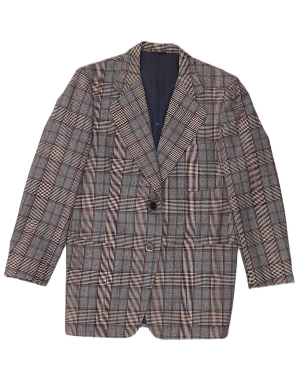 Quantas Veste blazer longue pour femme UK 14 Bleu moyen pied-de-poule