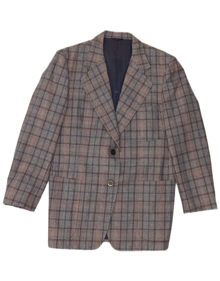 Quantas Veste blazer longue pour femme UK 14 Bleu moyen pied-de-poule