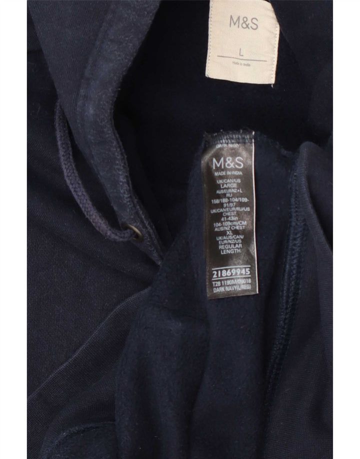 Marks & Spencer Pull à capuche zippé pour homme Grand coton bleu marine