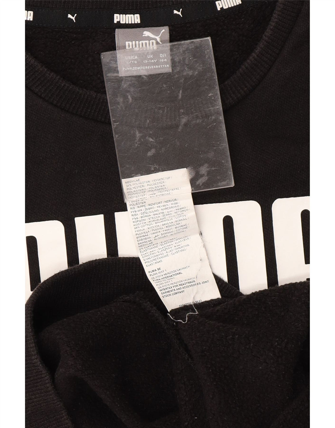 PUMA Sweat-shirt graphique pour garçon 13-14 ans Noir Coton