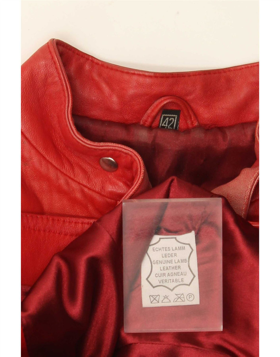 VINTAGE Veste de course en cuir court pour femme IT 42 Cuir rouge moyen