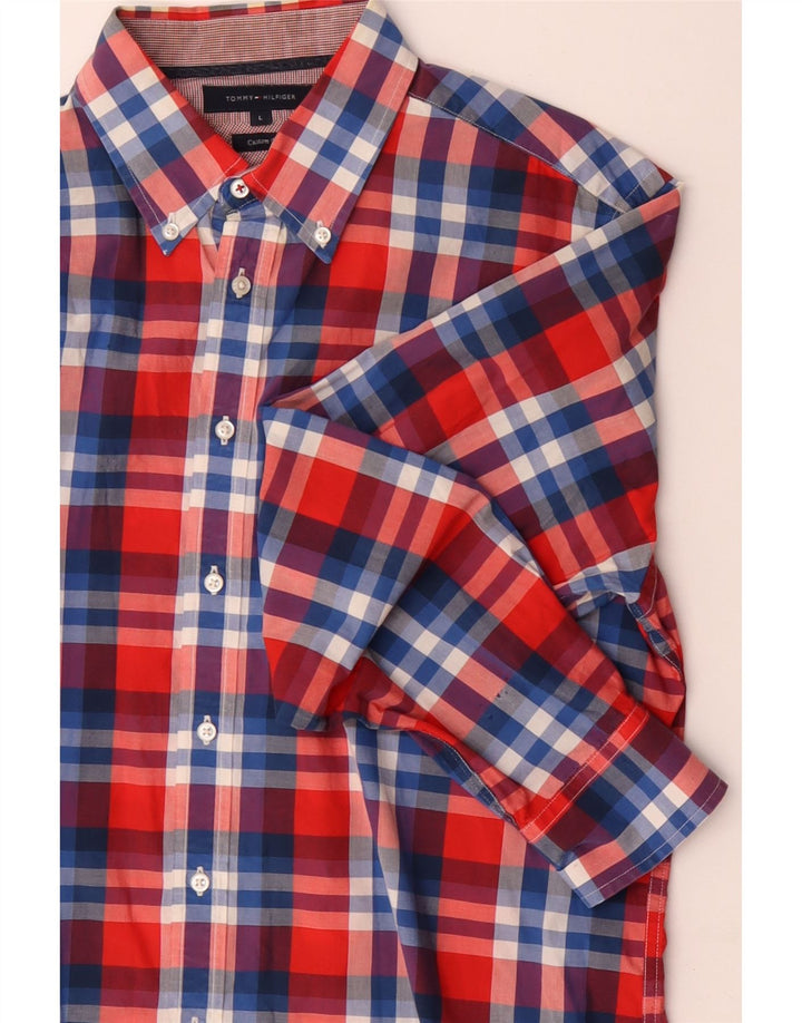TOMMY HILFIGER Chemise sur mesure pour homme en coton à grands carreaux multicolores