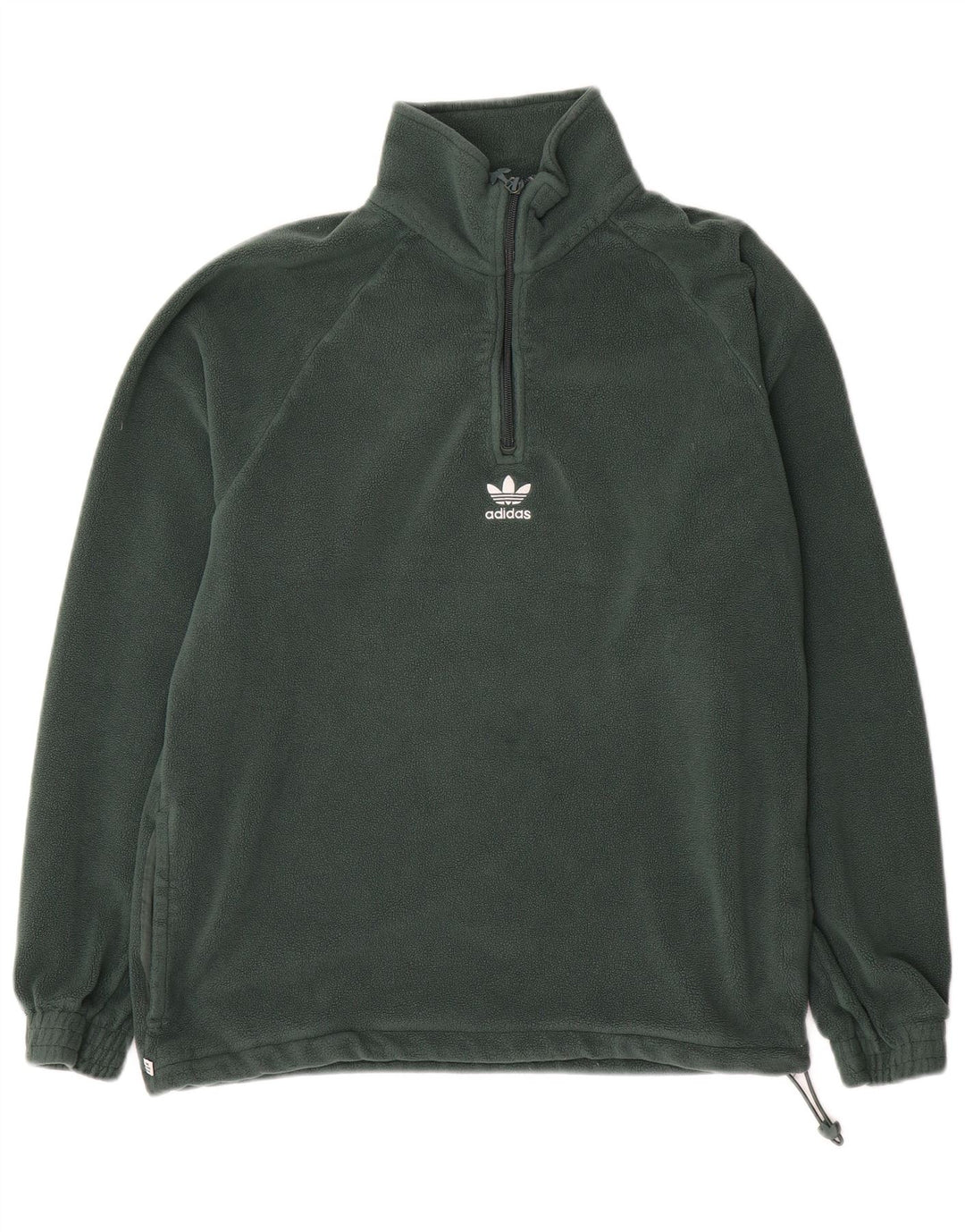 Adidas Pull polaire à col zippé pour homme Petit vert Polyester