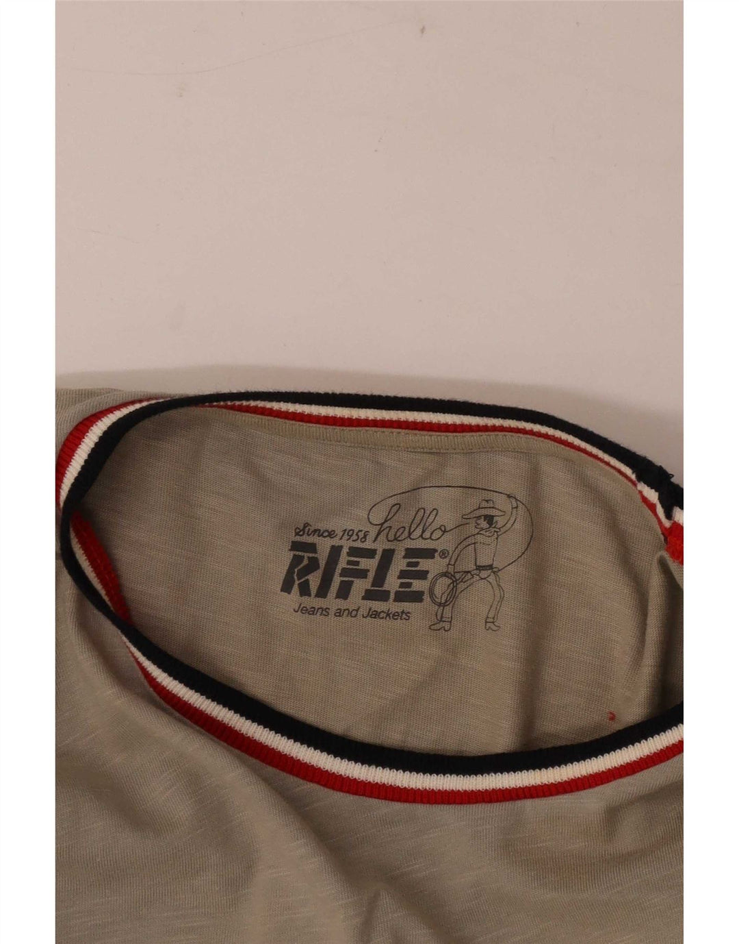 Rifle Haut graphique à manches longues pour hommes, grandes rayures grises