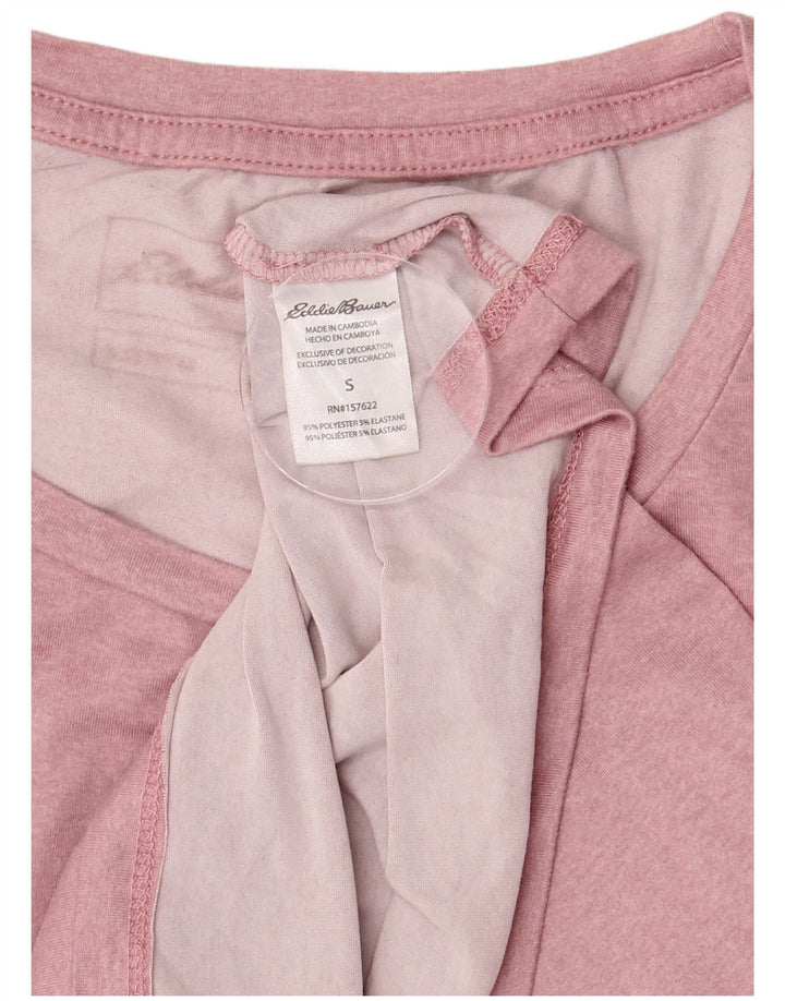EDDIE BAUER T-Shirt Femme Top UK 10 Petit Rose Polyester