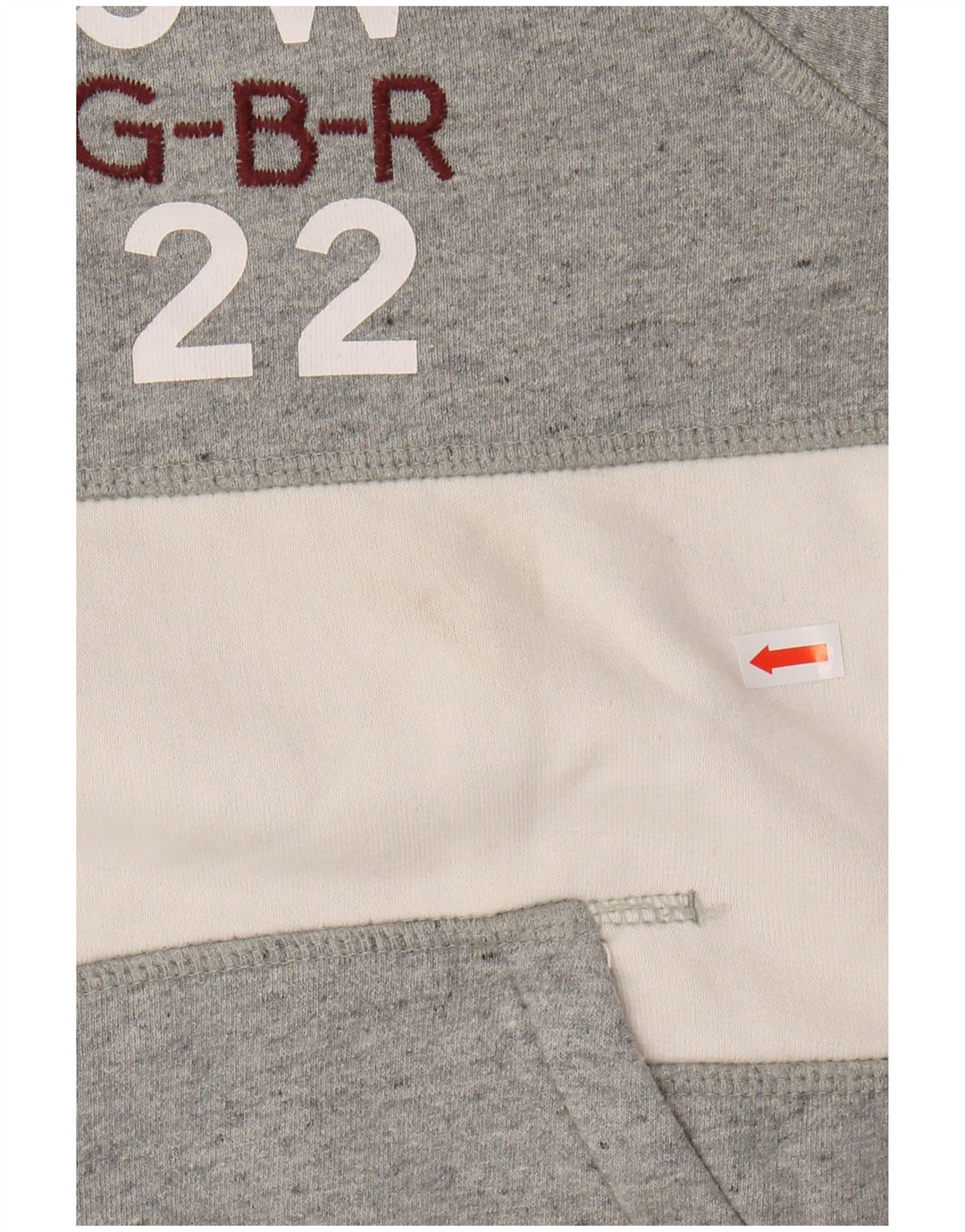 JACK WILLS Pull à capuche graphique pour femme UK 12 Gris moyen Colourblock