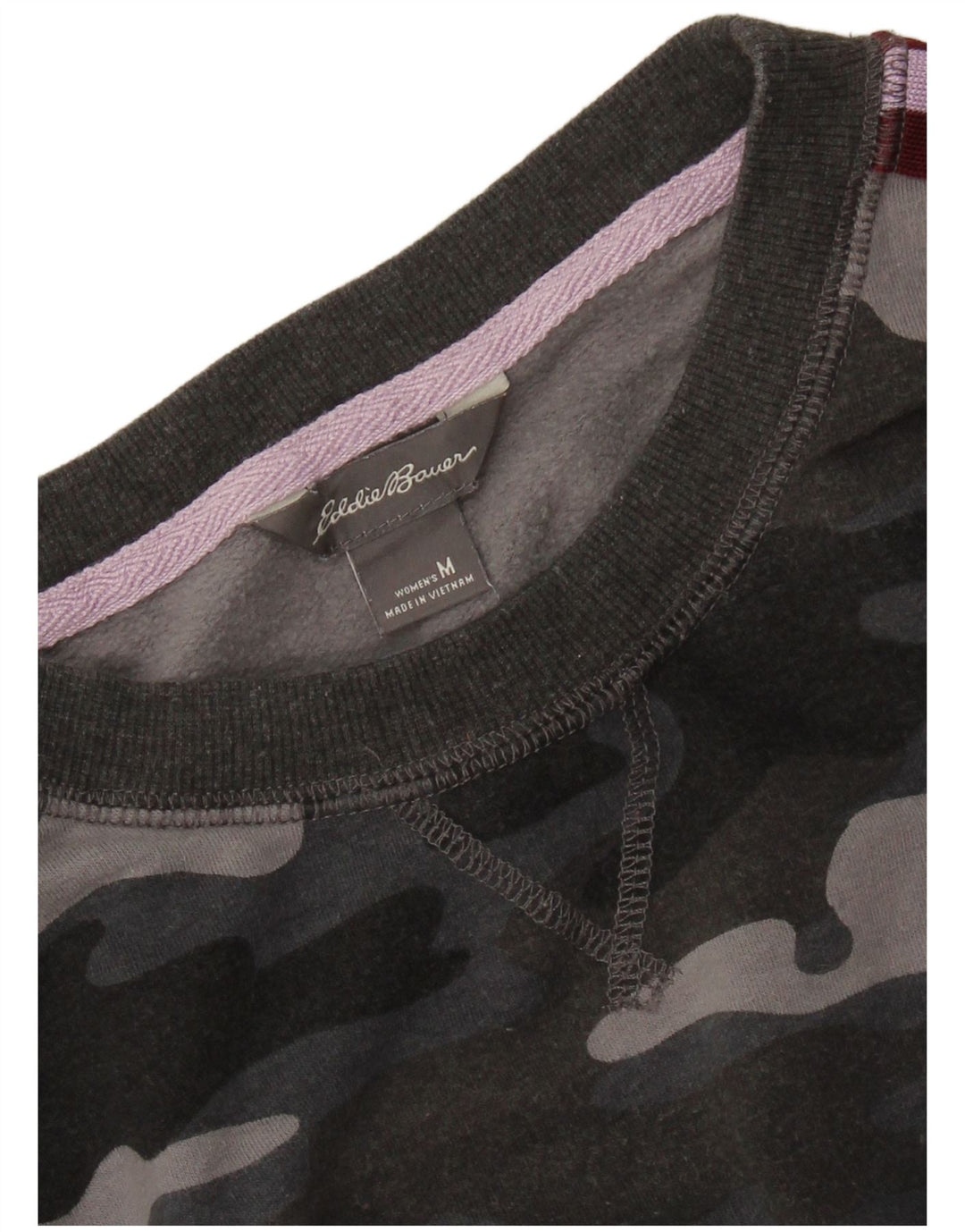 EDDIE BAUER Sweat-shirt pour femme UK 14 Gris moyen Camouflage