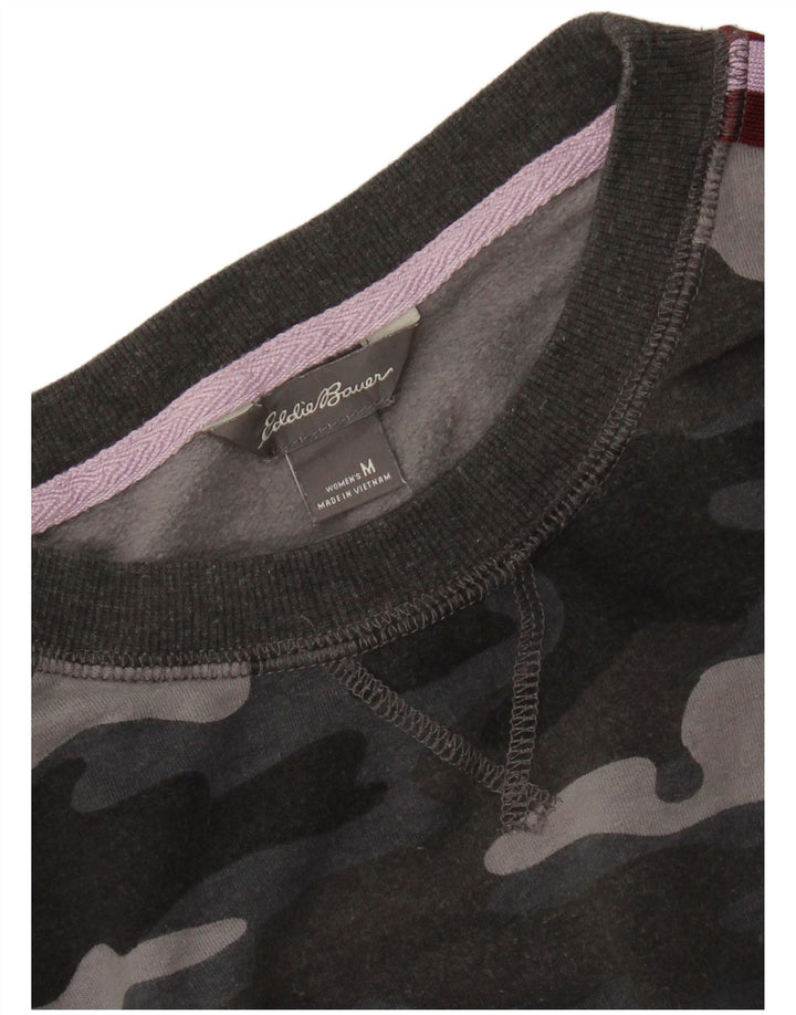 EDDIE BAUER Sweat-shirt pour femme UK 14 Gris moyen Camouflage