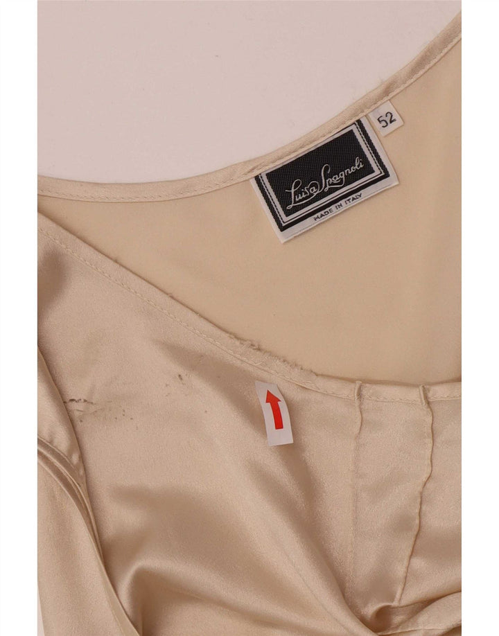 Luisa Spagnoli Débardeur court pour femme IT 42 2XL Beige Polyester