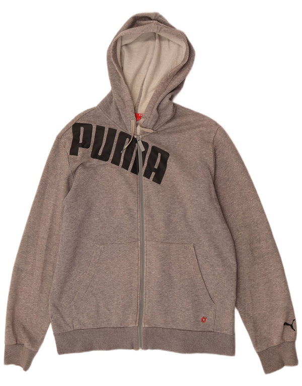 Puma Sweat à Capuche Graphic Zip Homme Gris Moyen Coton