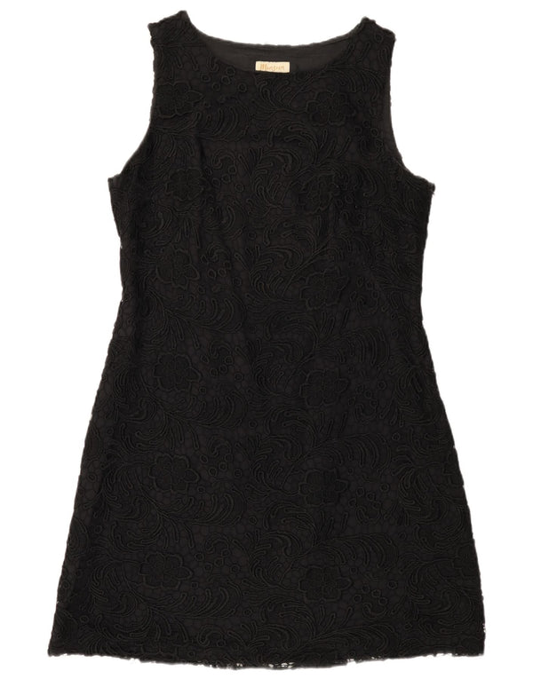Monsoon Robe fourreau sans manches en dentelle pour femme UK 46 Large Noir Floral