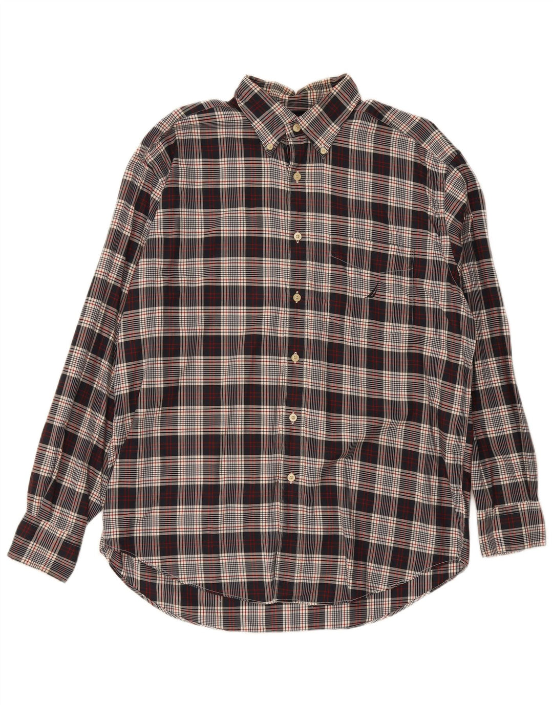 Nautica Chemise coupe classique pour homme en coton à carreaux bleu marine