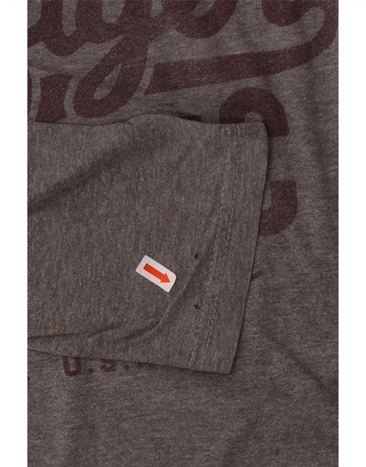 TOMMY HILFIGER Haut graphique à manches longues pour hommes en coton gris moyen