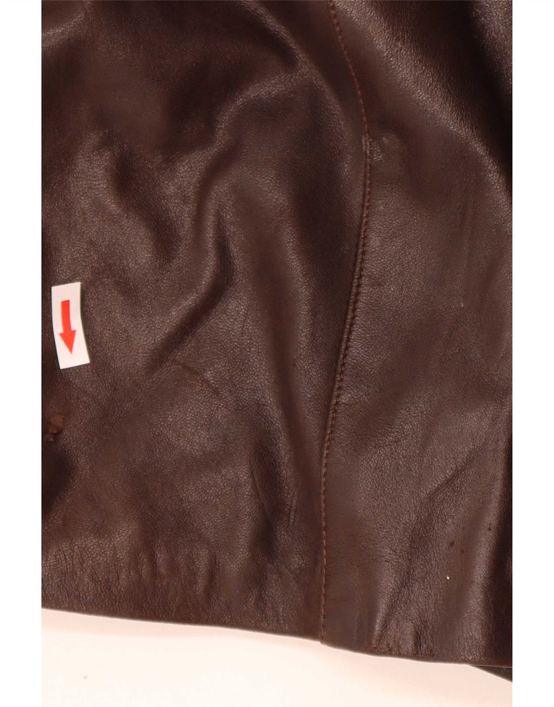 manteau en cuir femme vintage UK 14 Grand Marron