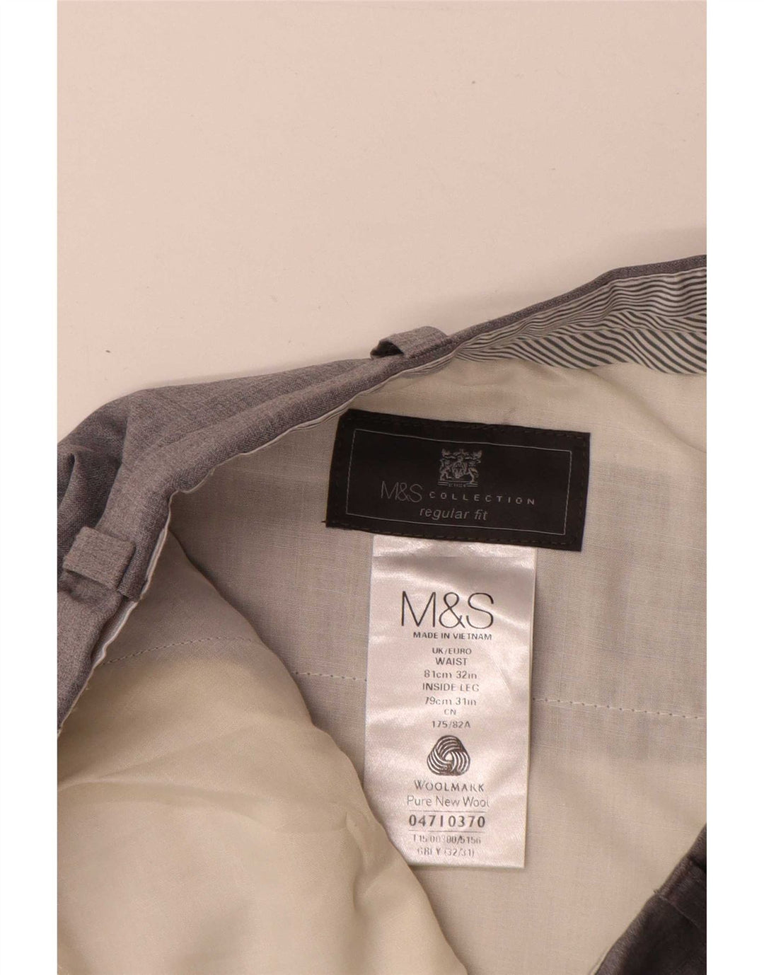 Marks & Spencer Pantalon de costume coupe classique pour homme W32 L31 Gris laine