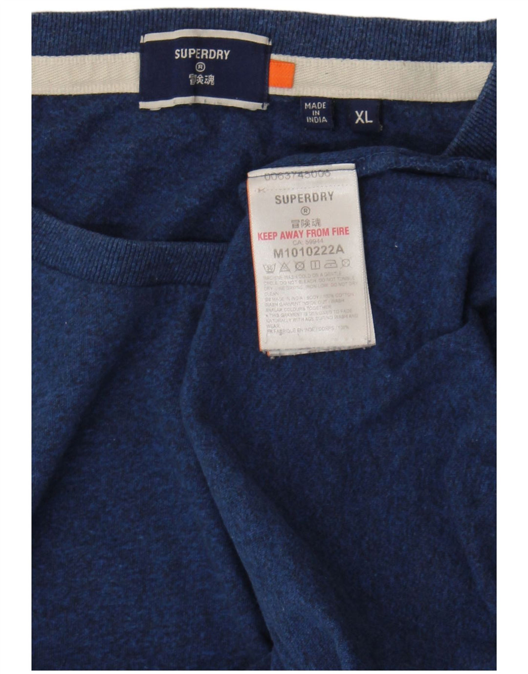 Superdry T-Shirt Homme Top XL Bleu Marine Coton