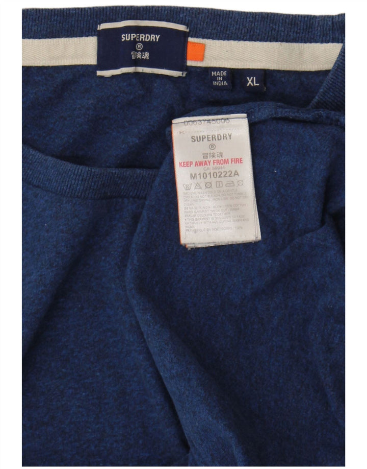 Superdry T-Shirt Homme Top XL Bleu Marine Coton