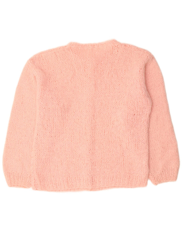 VINTAGE Pull Cardigan Femme UK 18 XL Acrylique Rose