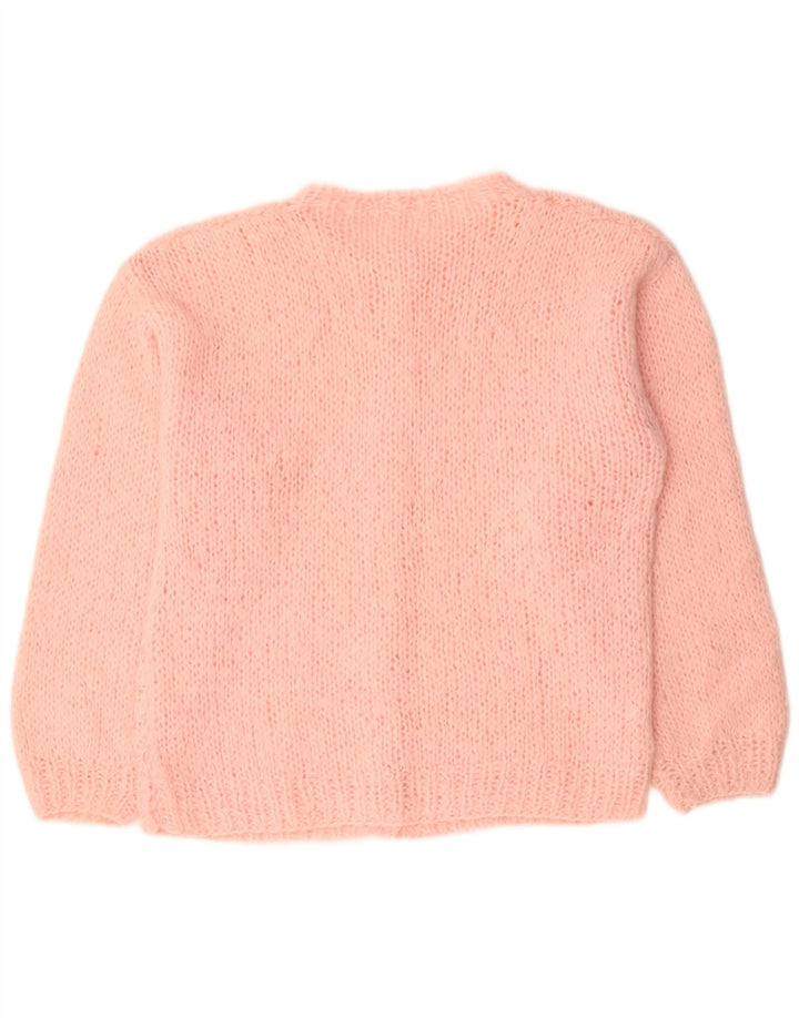 VINTAGE Pull Cardigan Femme UK 18 XL Acrylique Rose