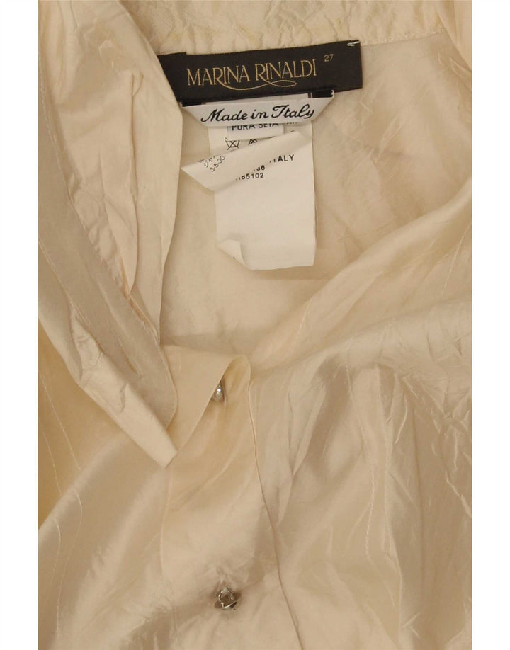 Marina Rinaldi Chemisier surdimensionné pour femme Taille 27 Grande soie beige