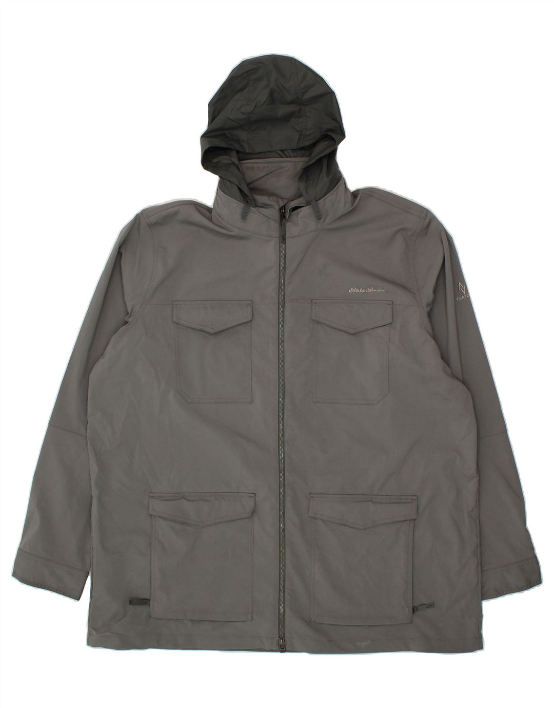EDDIE BAUER Womens Hooded Utility Jacket UK 22 3XL Grey Polyester Vintage Eddie Bauer and Second-Hand Eddie Bauer from Messina Hembry 