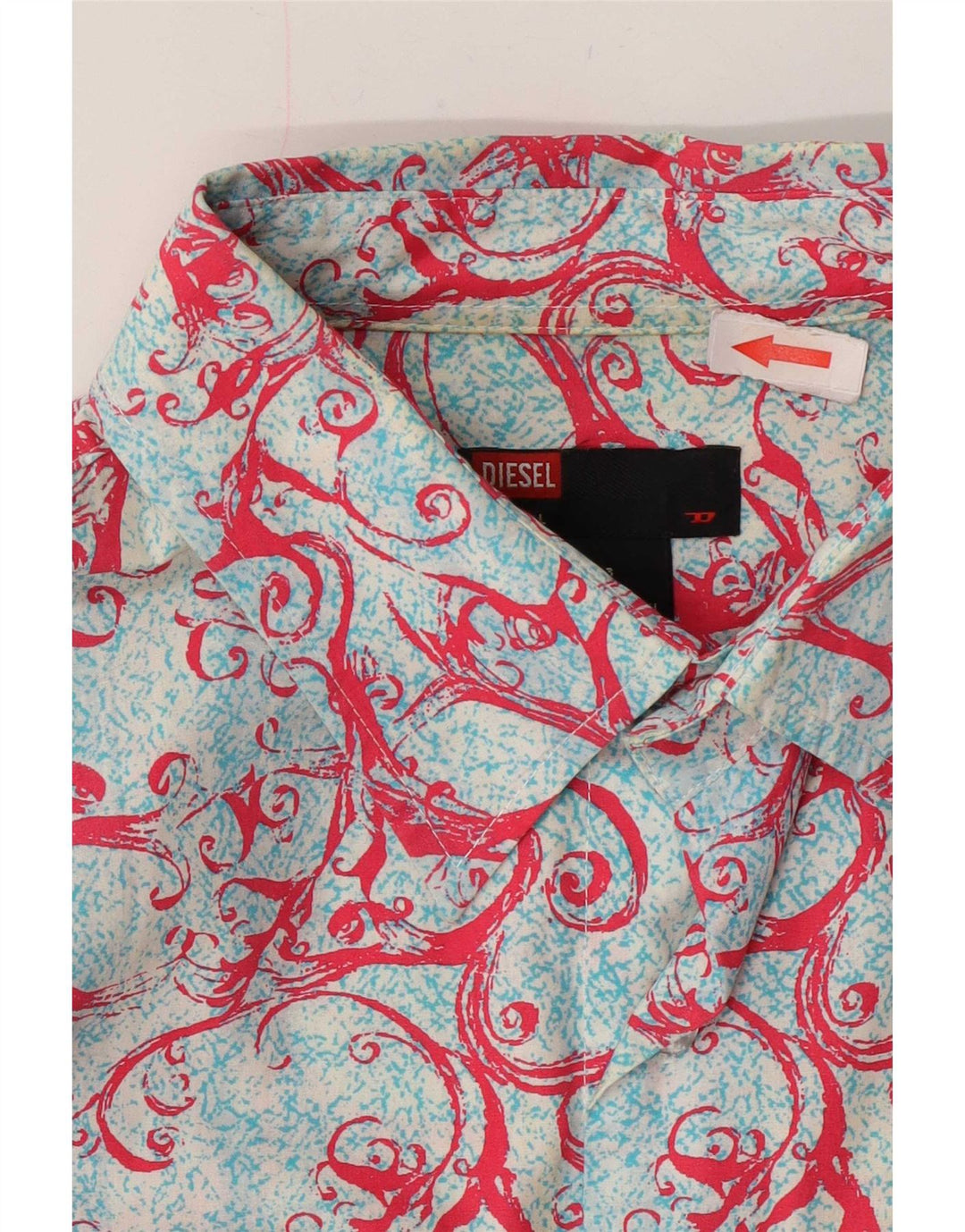 Diesel Chemise à manches courtes à motif abstrait pour hommes, grand bleu