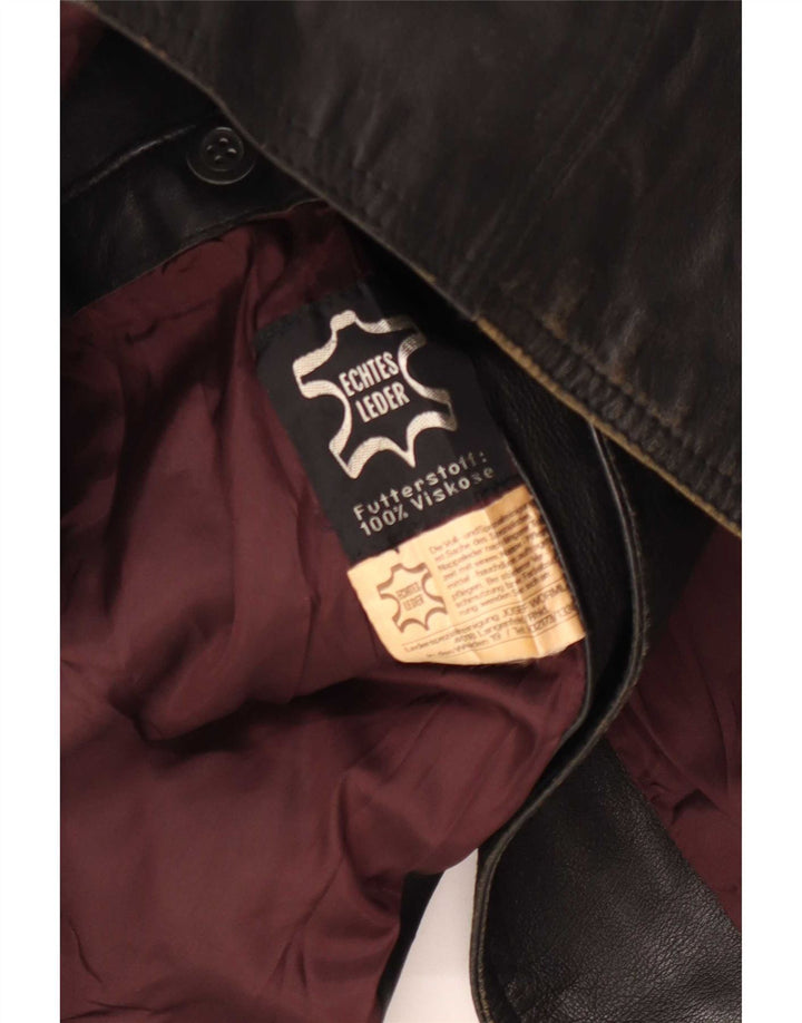 veste en cuir homme vintage UK 36 Petit Noir