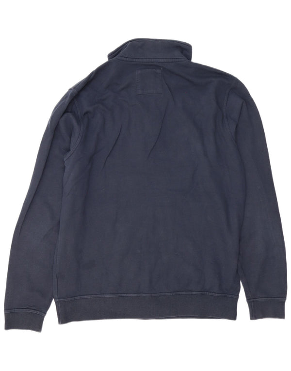 Crew Clothing Sweat-shirt à col zippé pour homme en coton bleu marine Taille L
