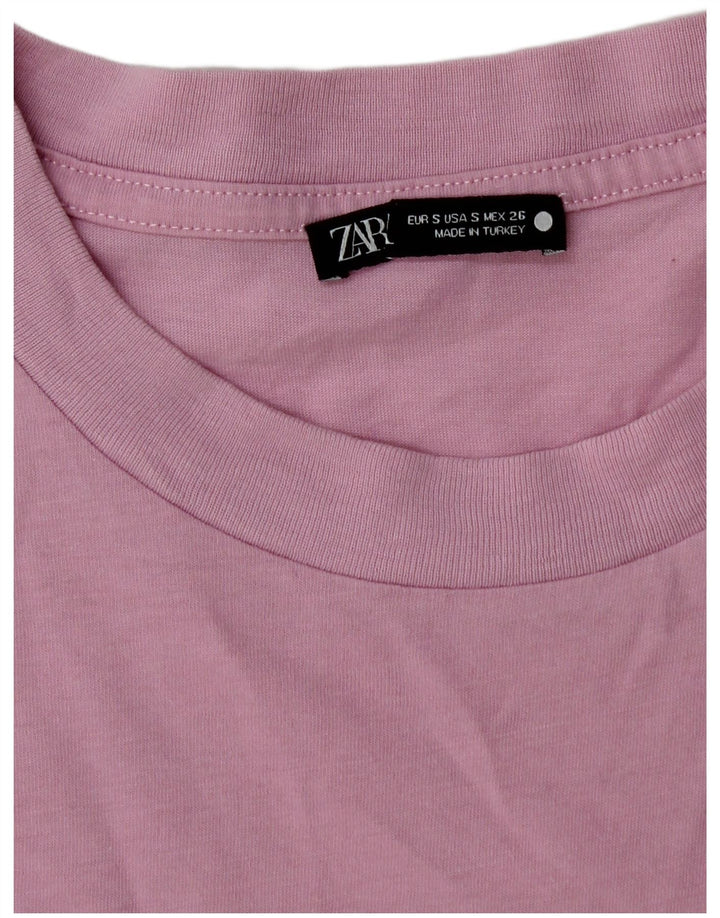 Zara Womens Crop T-Shirt Top UK 10 Petit Rose