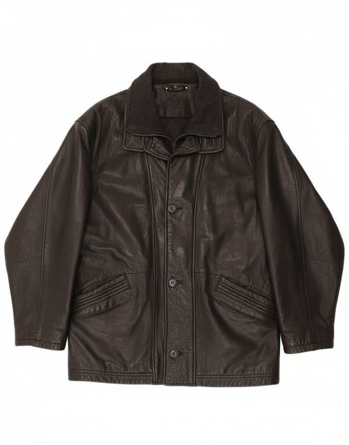 Trapper Veste en cuir pour homme EU 52 XL Cuir noir