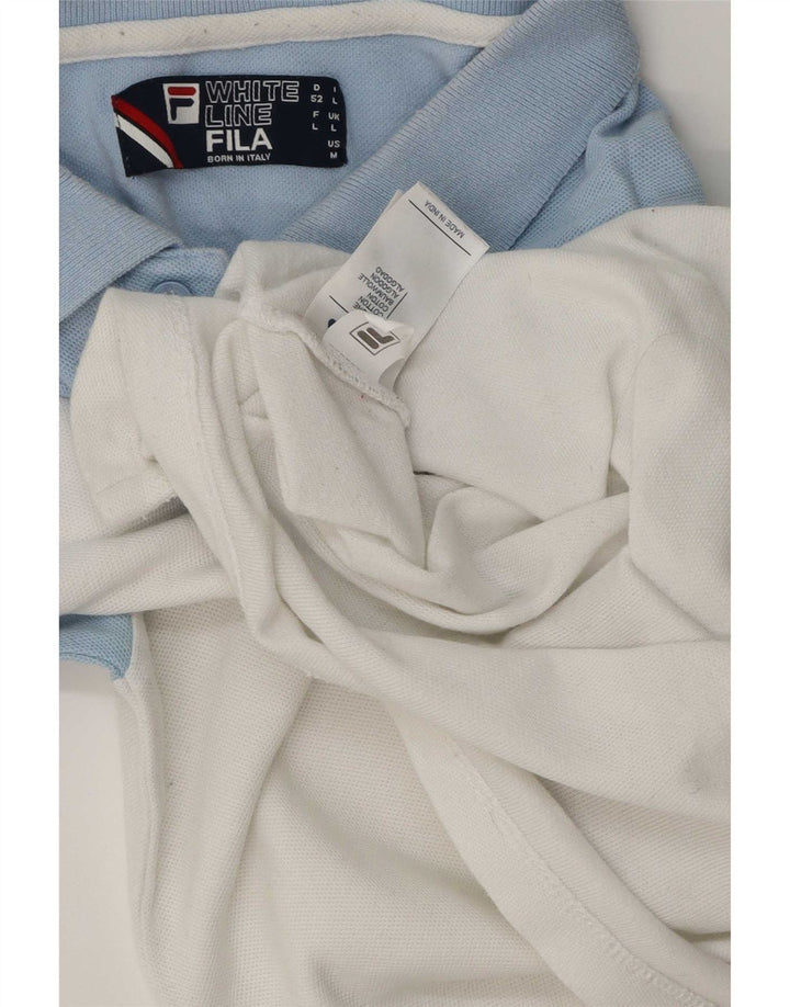 Fila Polo Homme Large Blanc Colourblock Coton