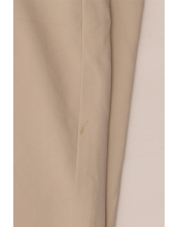Zara Pantalon court à jambe large pour femme Medium W28 L26 Beige Polyester
