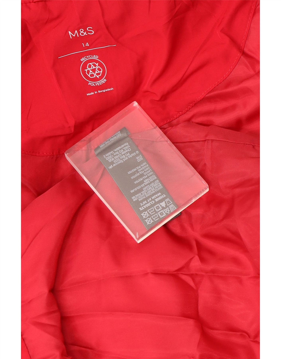 Marks & Spencer Manteau rembourré pour femme UK 14 Large Rouge Polyester