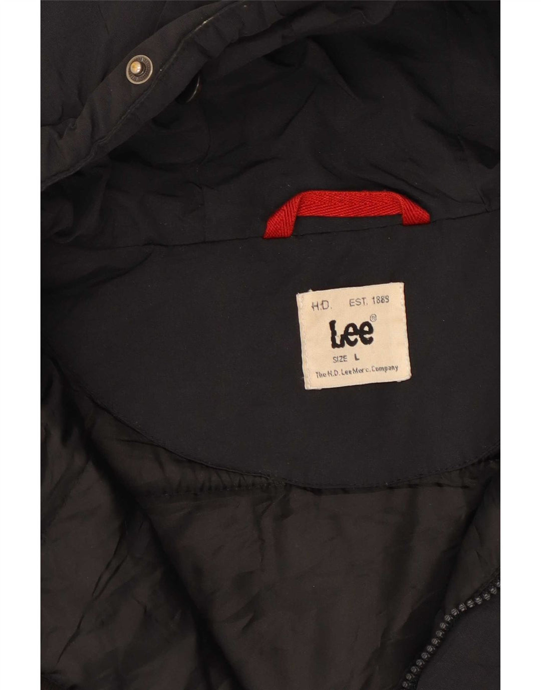 Lee Veste matelassée à capuche pour homme UK 40 Large Noir Polyester